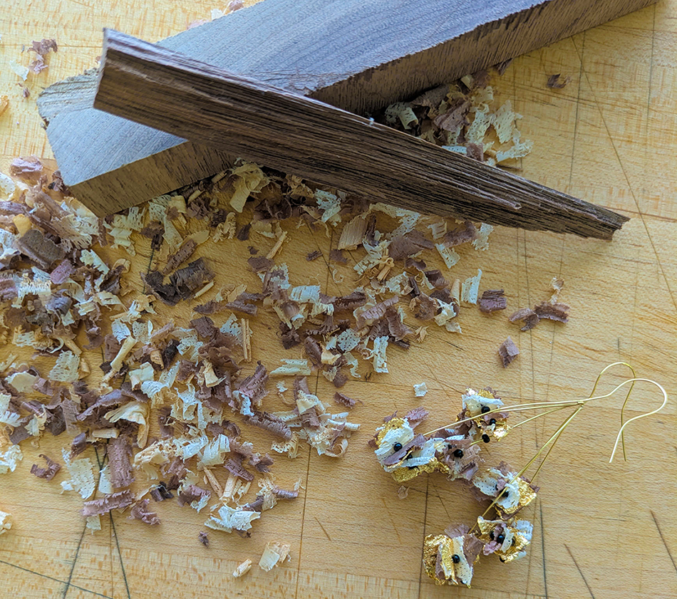 A pile of wood shavings.