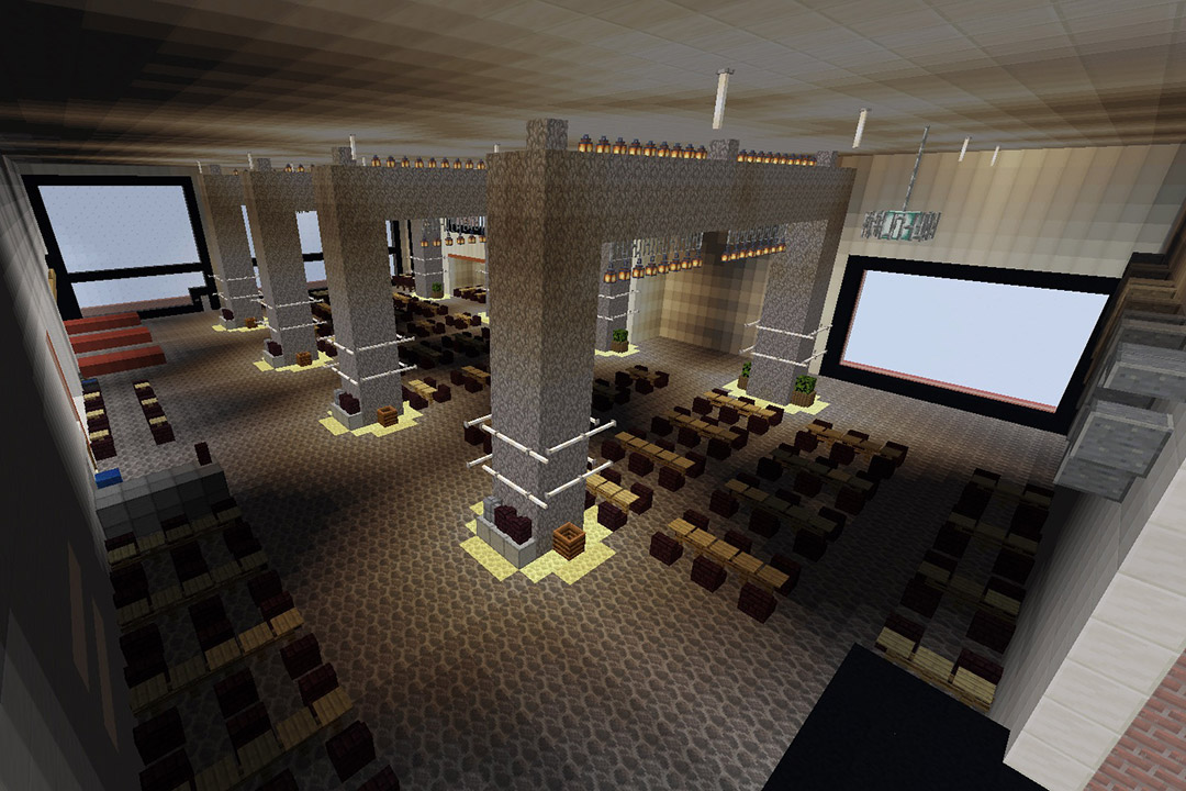 Al Davis Room recreated in Minecraft video game.