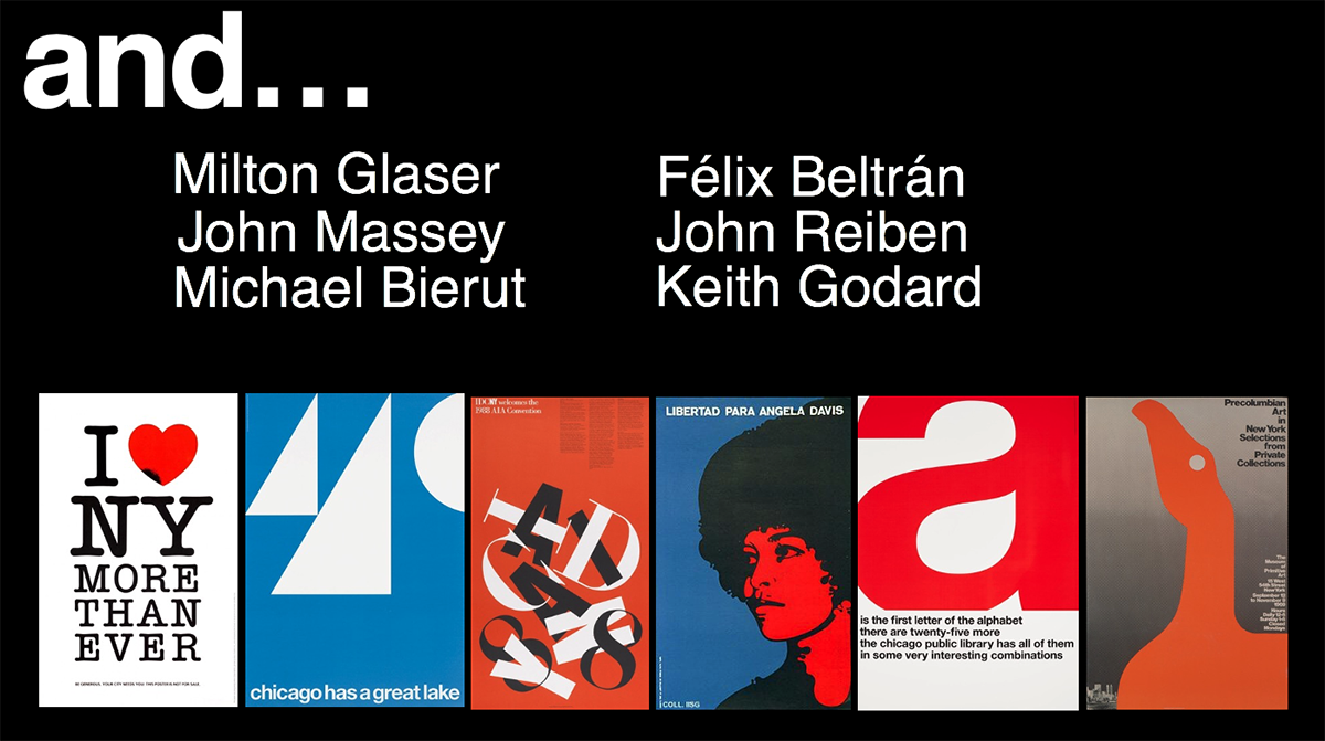 A slide featuring some of the Vignelli Center's collections in addition to Massimo and Lella Vignelli's.