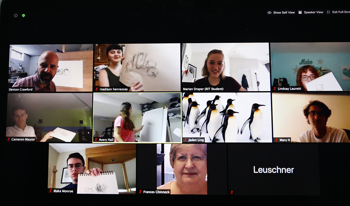 A gallery view of a Zoom meeting.