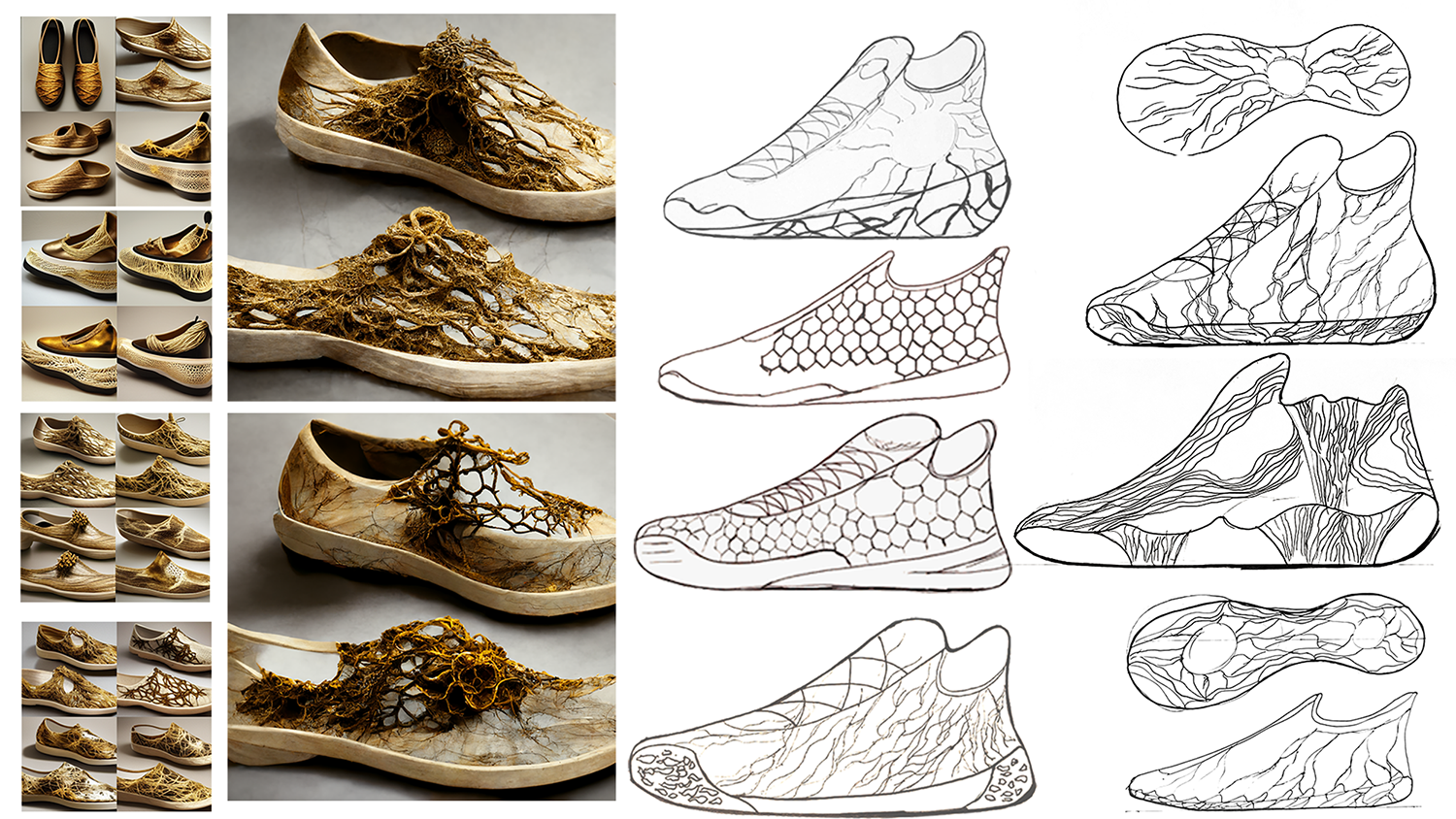 Sketches of footwear design.