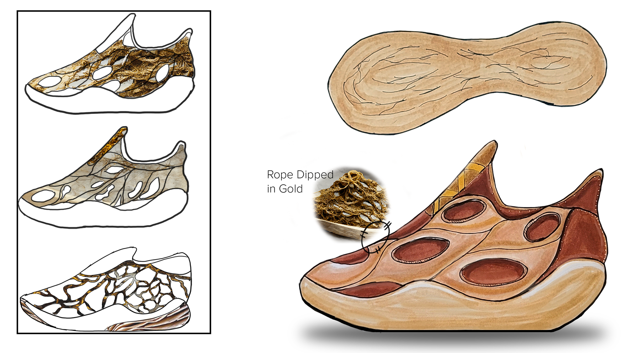 3D models of a shoe design.