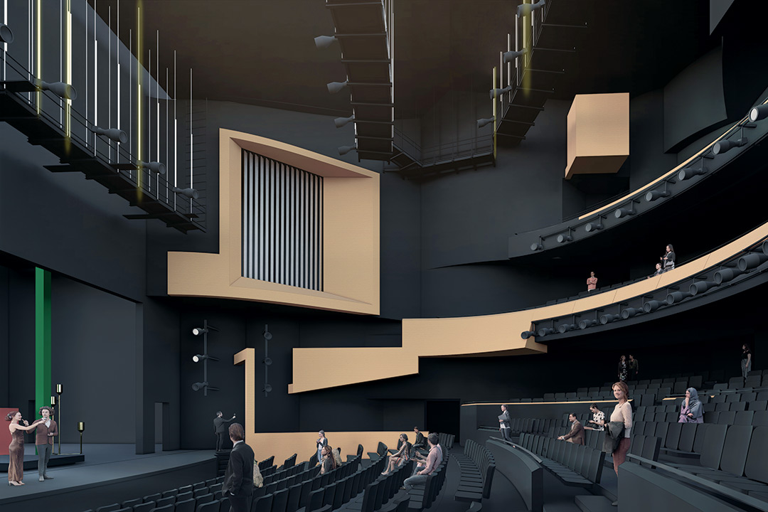 rendering of inside of a theater.