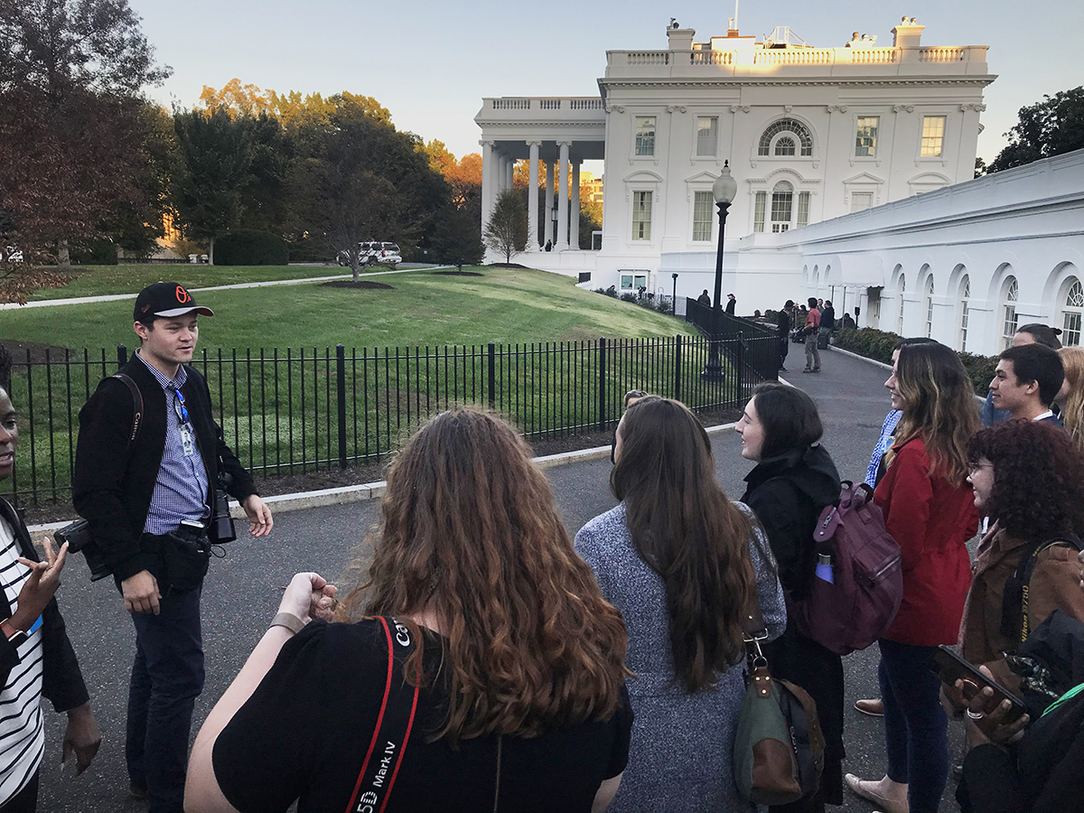 students outside the White House.