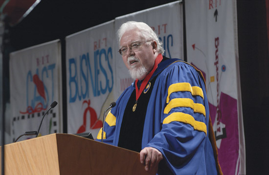 RIT provost giving speech 