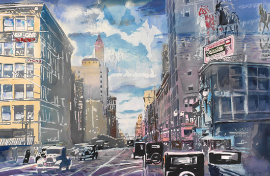 Painting of downtown 