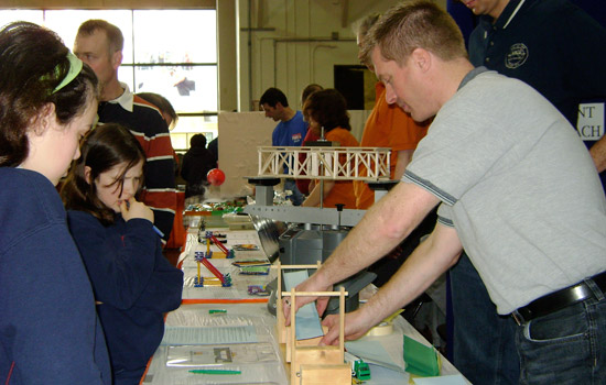 People building at event 