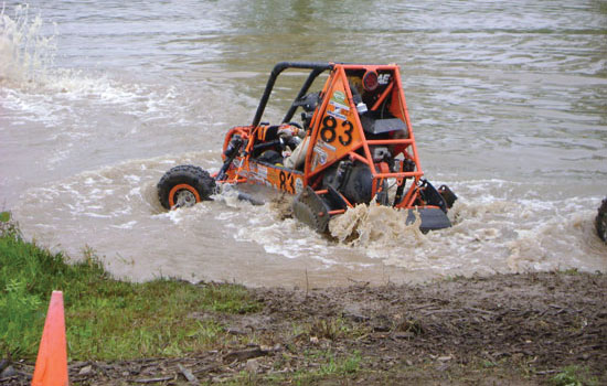 Off-road vehicle on course