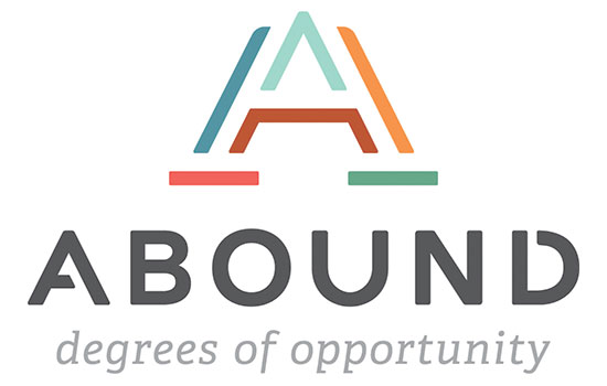 Logo and Text saying "Abound degrees of opportunity".