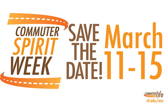 Poster for "Commuter Spirit Week March 11-15"