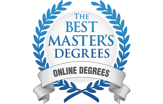 Blue and grey logo of the best master's degrees.
