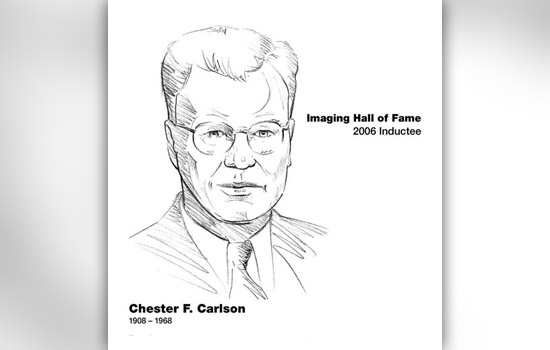 Cartoon image of Chester F. Carlson