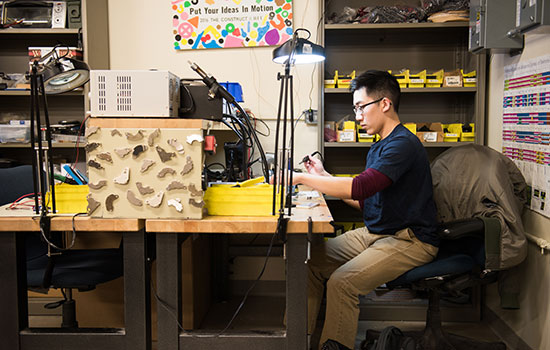 Student working in Makerspace.