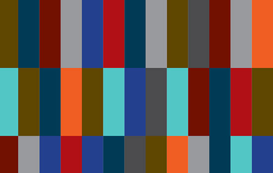 artwork featuring multicolored rectangles arranged in a grid.