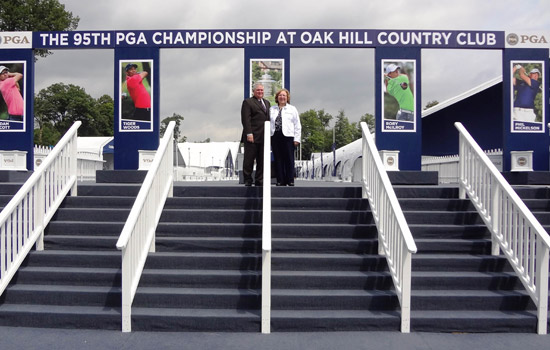 Entrance to the "95th PGA Championship at Oak Hill Country Club"