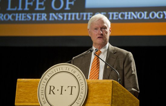 RIT President giving a speech 