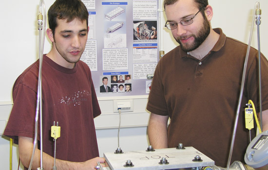 Students building machine