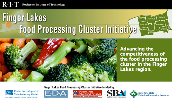Webpage for the "RIT Finger Lakes Food Processing Cluster Initiative"