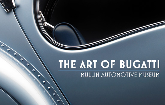 Logo for "The art of Bugatti: Mullin Automotive Museum"