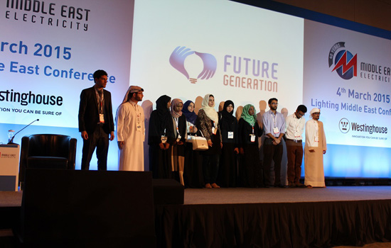 People posing for award at event