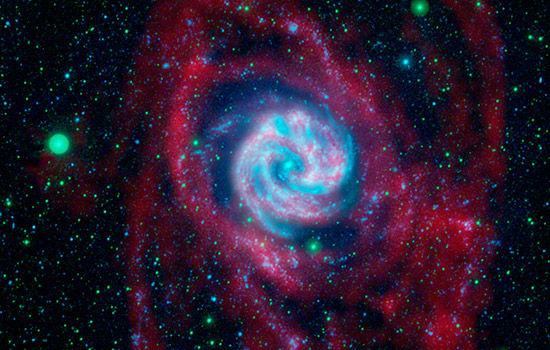 outer gas disk of spiral galaxies in space.