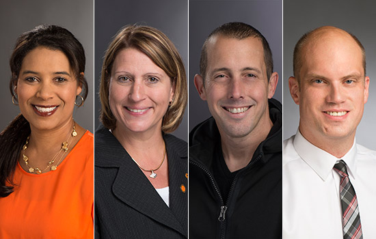 headshots of Vienna Carvalho-McGrain, Julia Lisuzzo, Andy Phelps and William St. Jean side by side