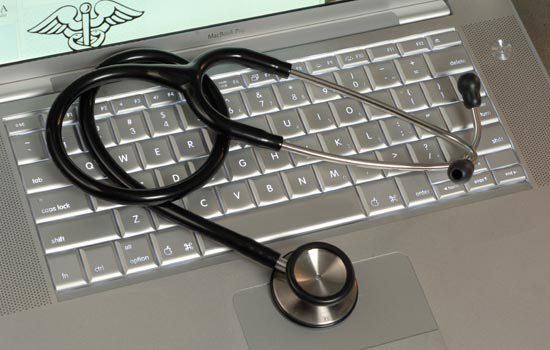 Picture of medical tools on keyboard