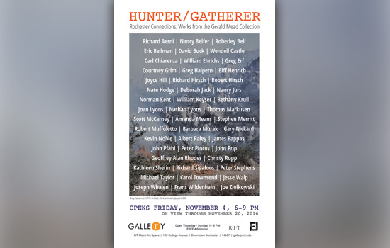 Poster for "Hunter/Gatherer" at Gallery R