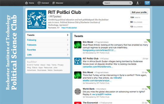 Webpage for "RIT PolSci Club"