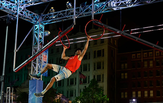 Student, Jonathan Alexis performing on American Ninja Warrior