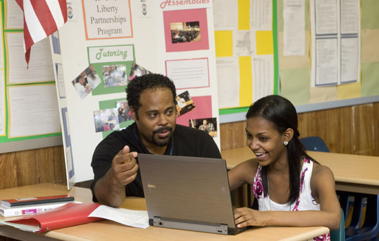 Professor teaching in classroom