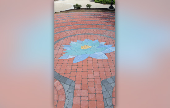 Picture of flower made of bricks