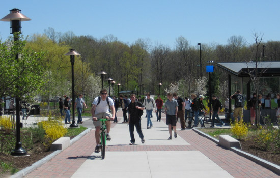 Picture of people walking down path
