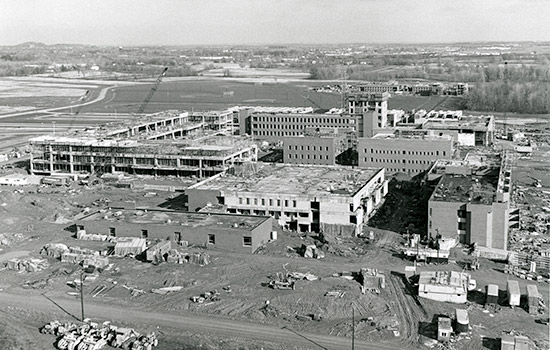 Aerial photo of Building construction