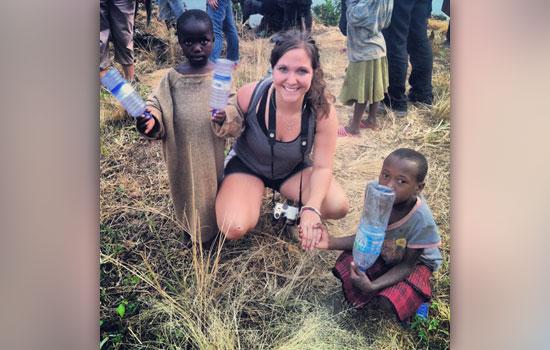 Person posing with kids