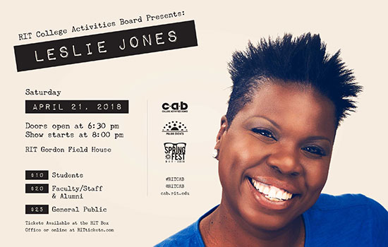 Leslie Jones on a poster for Springfest.