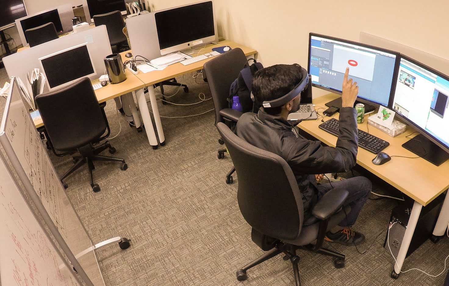 Person working on computer in lab