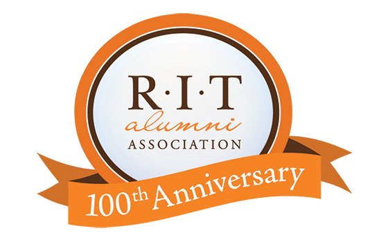 Logo for "RIT Alumni Association: 100th Anniversary"