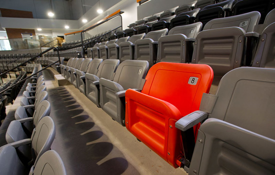 Picture of orange seat in stadium