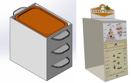 Computer rendering of storage container