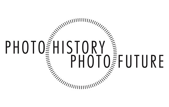 Photo History Photo Future black and white logo.