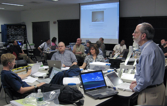 Professor teaching in classroom