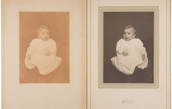 Two pictures of babies