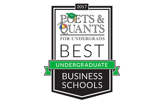Green and black logo for Poets&Quants Best Undergraduate Business Schools.