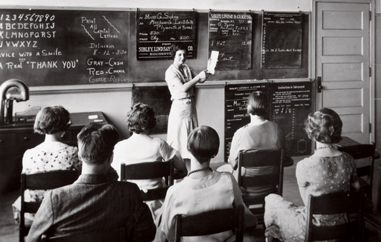 Professor teaching in classroom