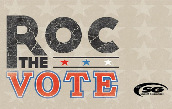 Poster for RIT Student Government's "ROC the Vote"