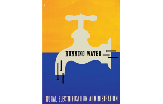 Picture of facet with the words "Running water"