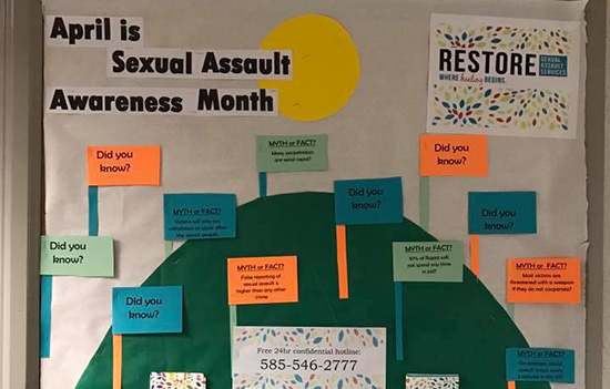 Student made poster for "Sexual Assault Awareness Month"