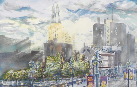 Painting of city