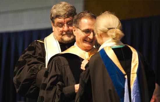 RIT President receiving award at ceremony